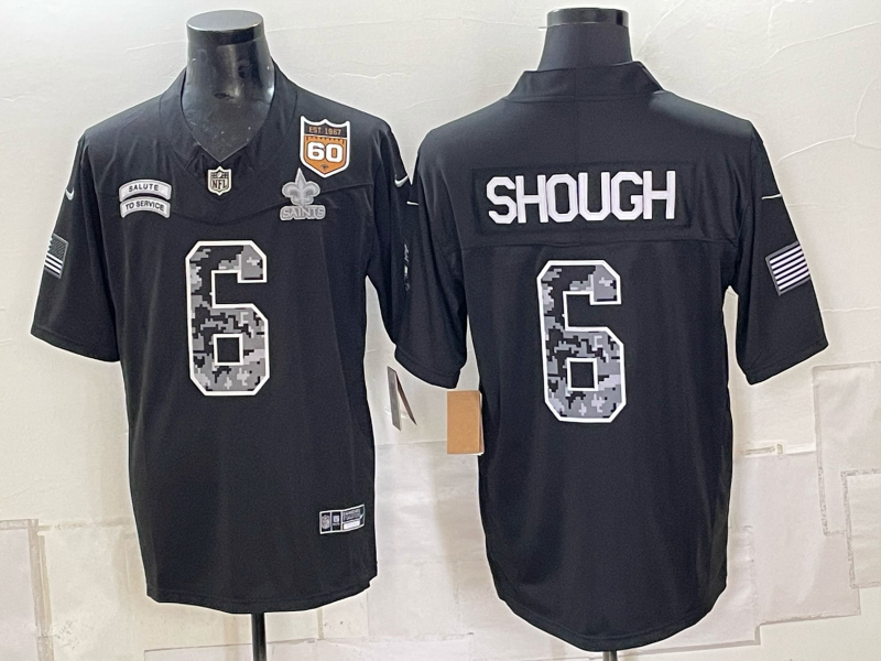Men 2026 New Orleans Saints #6 Shough black Limited NFL Jersey 1005002->milwaukee brewers->MLB Jersey
